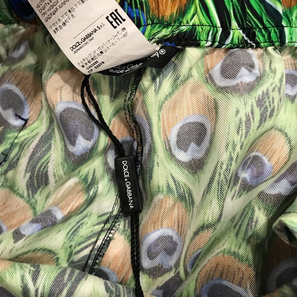 Dolce gabbana pure silk peacock lounge set unisex set pj - Picture 13 of 14